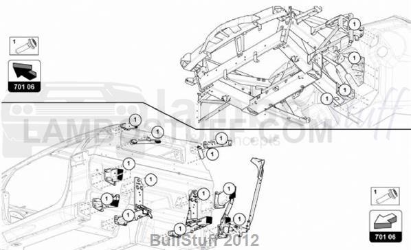 2016 Lamborghini AVENTADOR LP700-4 COUPE ARABIA FASTENERS (701.06.00)